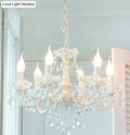 Rustic white candle suspension lamp with crystals corridor chandelier