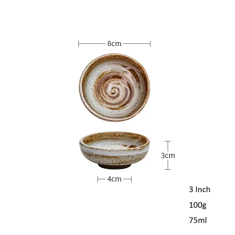 Rustic white speckled ceramic seasoning sauce dish kitchen tableware