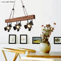 Rustic wood and black metal 3 light island pendant kitchen light