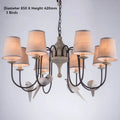 Rustic wood and iron decorbites bird lamp dining room chandelier