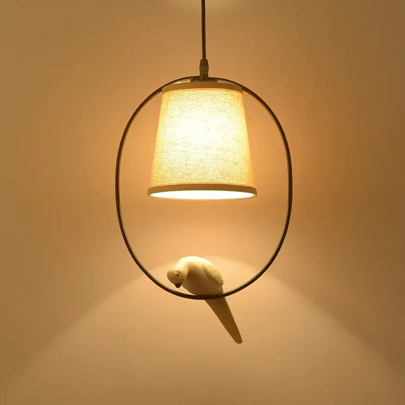 Rustic wood and iron decorbites bird lamp dining room chandelier
