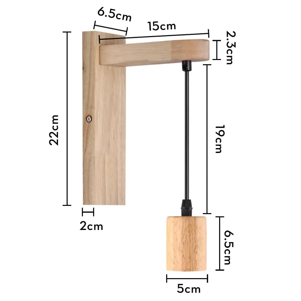 Rustic wood and iron wall sconce bedroom cage guard light