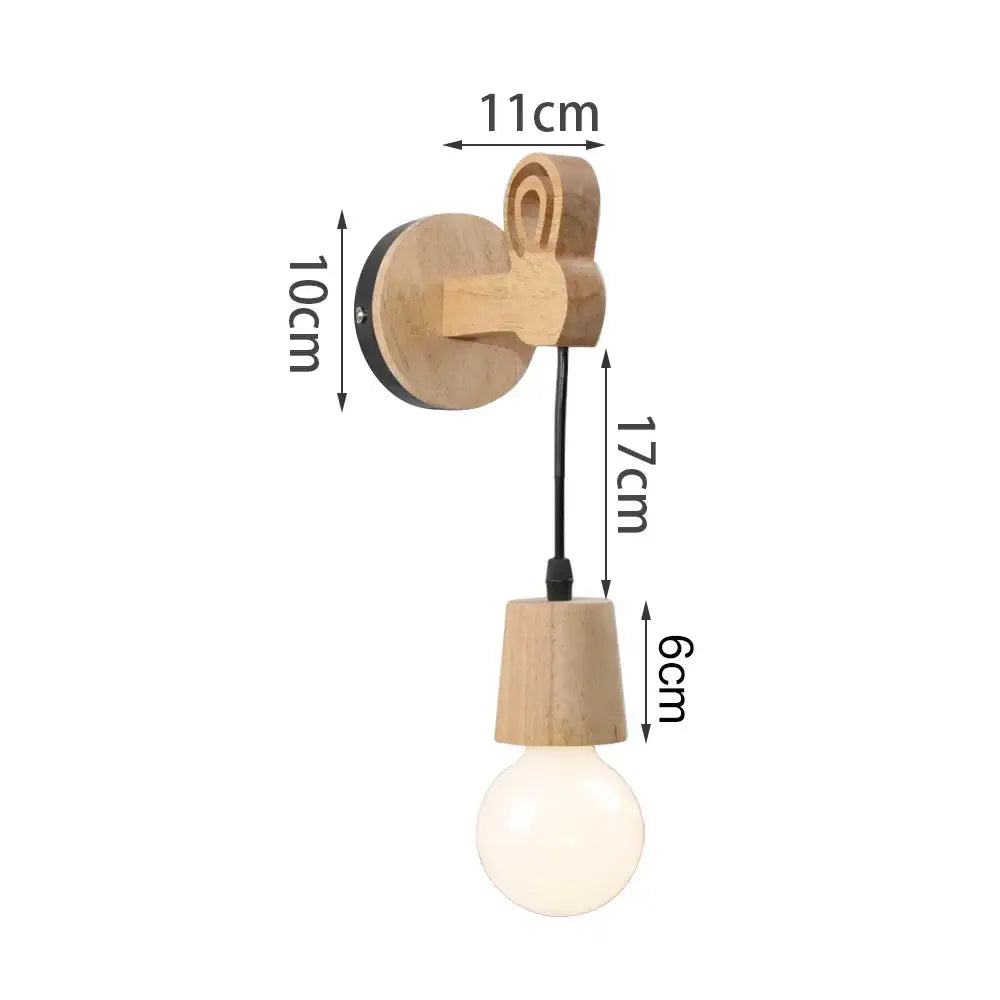 Rustic wood and iron wall sconce bedroom cage guard light