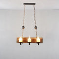 Rustic wood candelabra pendant light for dining room