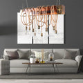 Rustic wooden black & antique brass chandelier kitchen island light