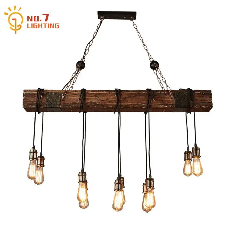 Rustic wooden boat pendant lights dining room edison chandelier