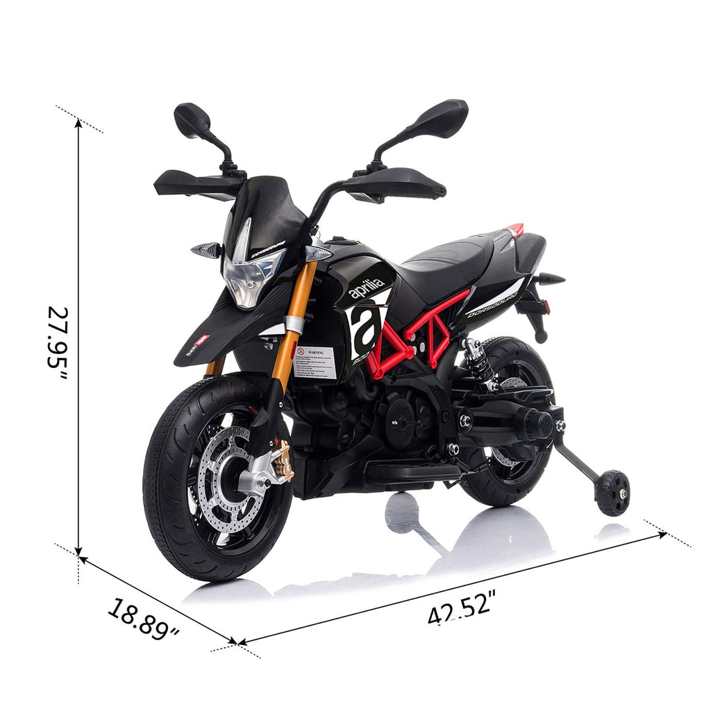 TOBBI Aprilia Motorcycle Ride-On for Kids 3+ Years - Black