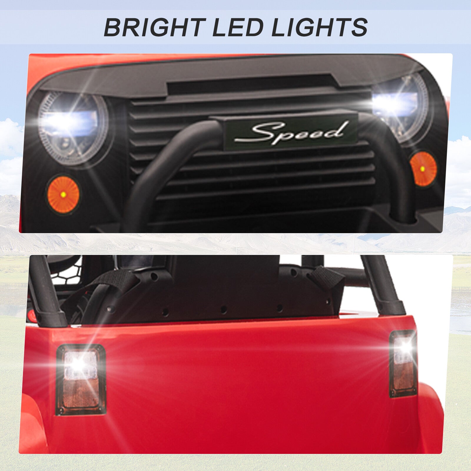 12V Kids Ride-On Truck with Remote Control, Power Wheels, and LED Lights