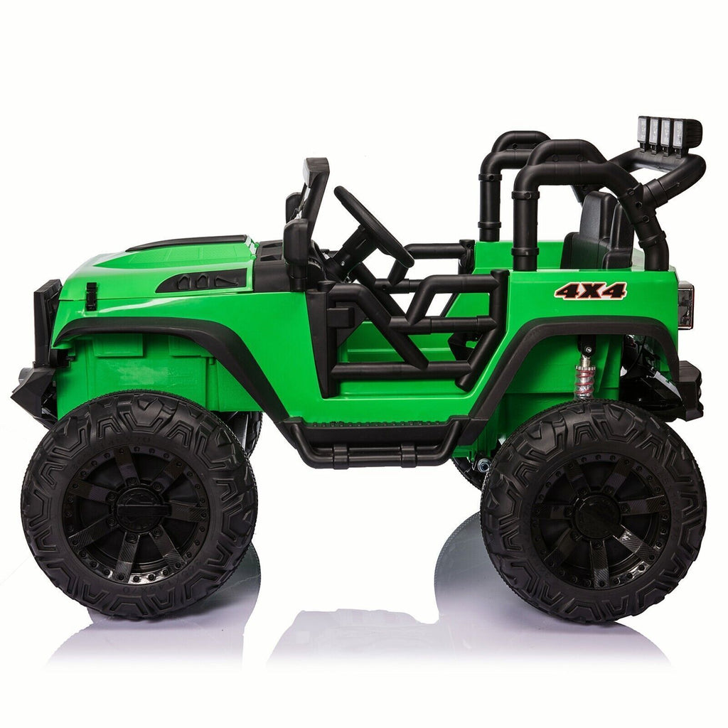 2 Seater 24V Kids Ride On Truck with Remote Control, LED Lights, and 3 Speeds - 2x200W Power