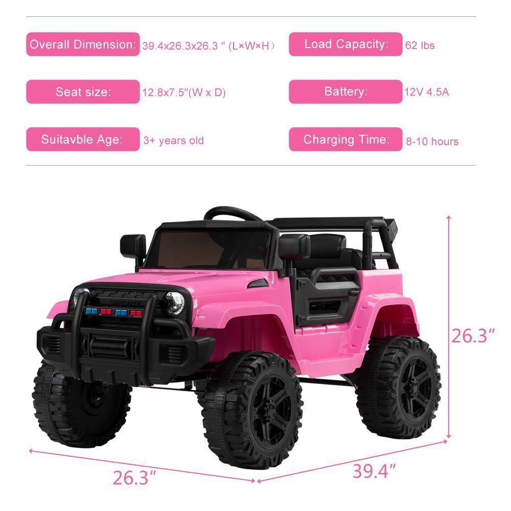 Electric Ride-On Car Truck for Kids with Remote Control and 3 Speed Options - Perfect Gift for Boys and Girls (12V)