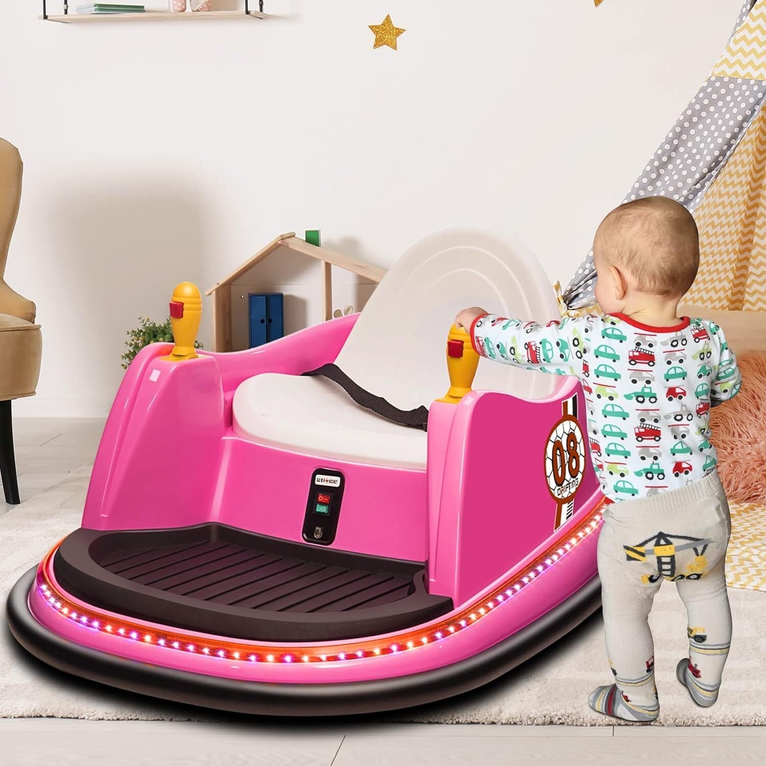 6V Electric Ride-On Bumper Car with Remote Control for Kids and Toddlers