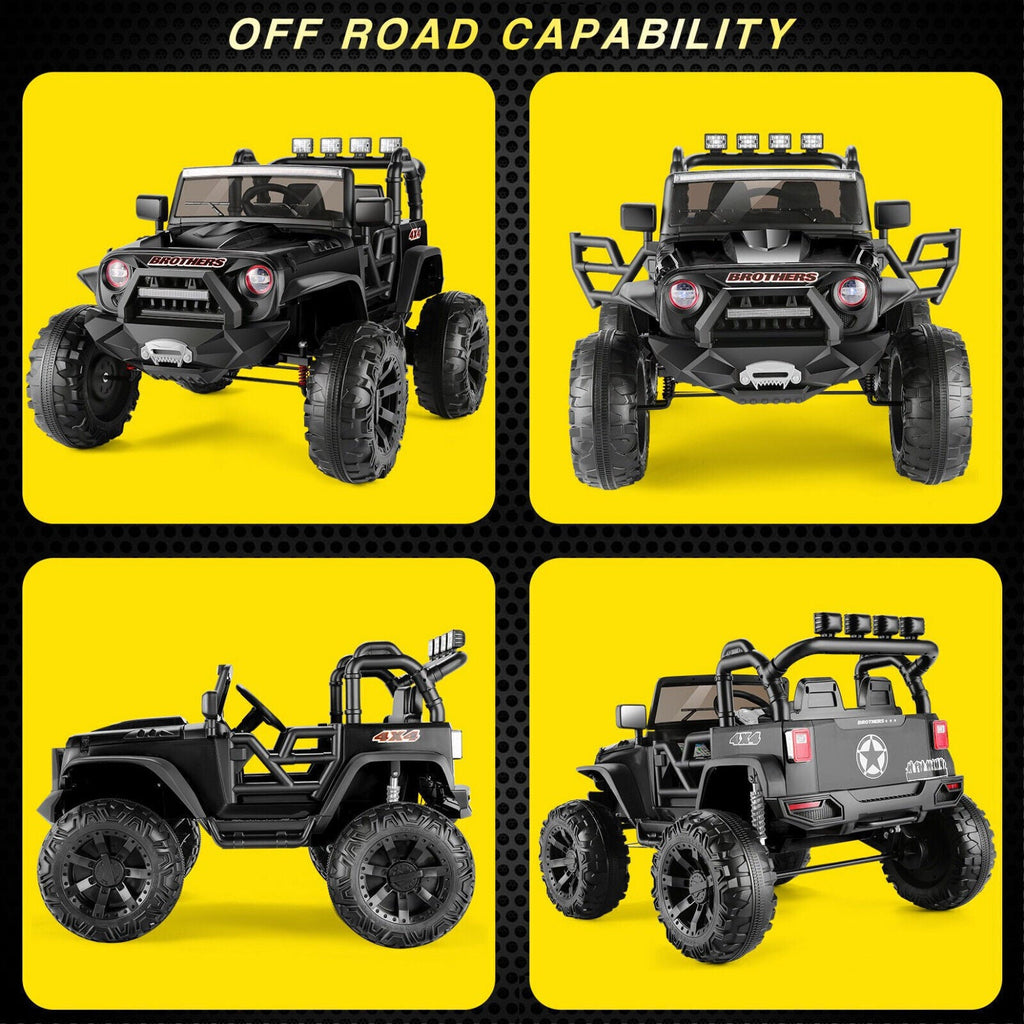 Electric 2-Seater Kids Jeep with 400W Motor, LED Lights, and 24V Battery
