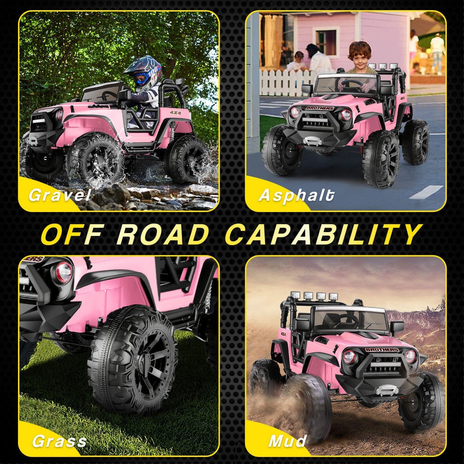 24V Jeep Music Fashion Ride-On Car with Remote Control for Electric Kids