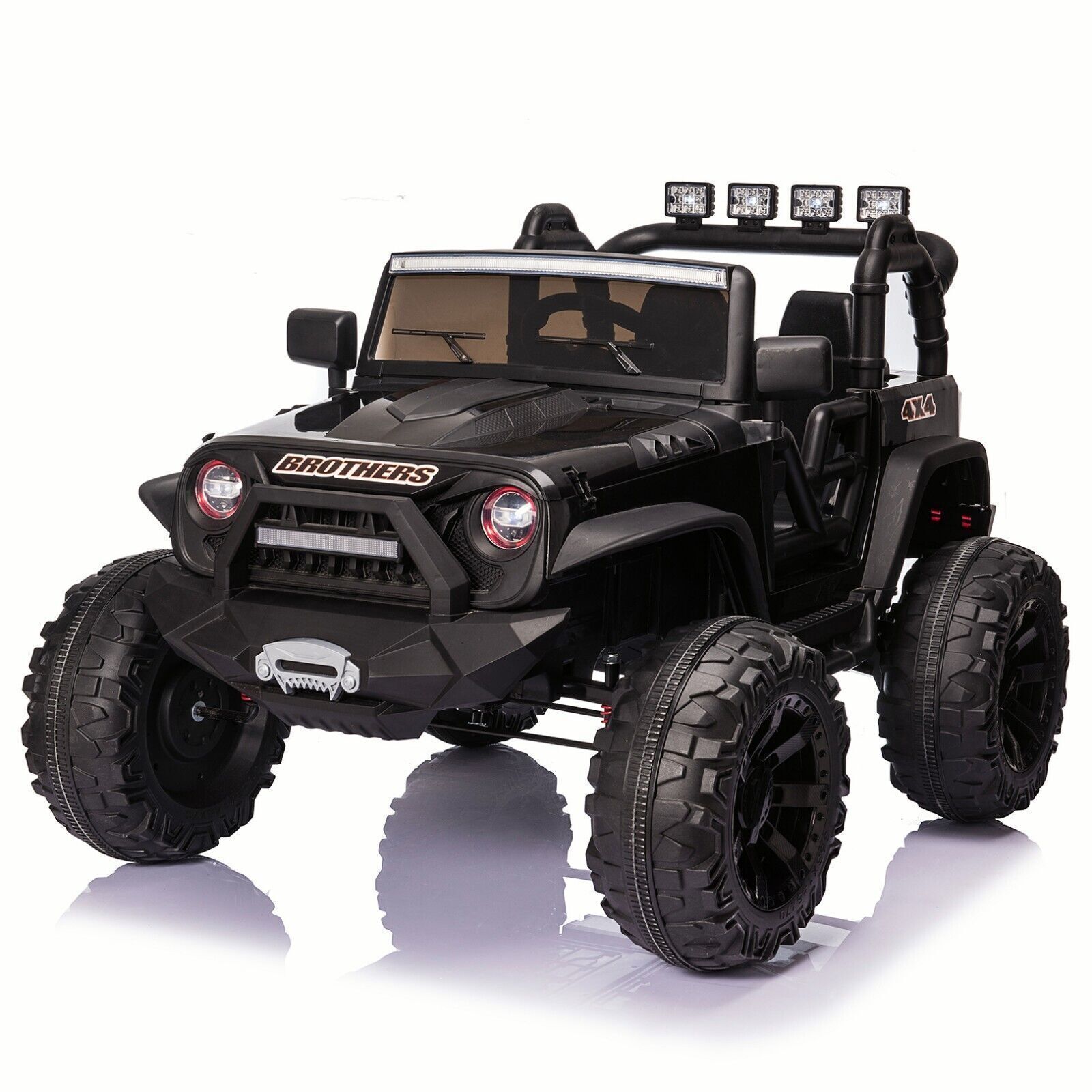 2 Seater 24V Kids Ride On Truck with Remote Control, LED Lights, and 3 Speeds - 2x200W Power