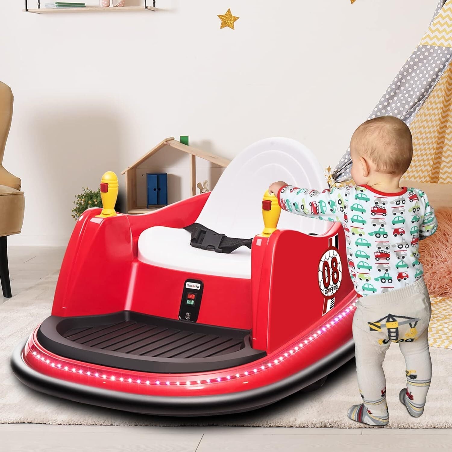 6V Electric Ride-On Bumper Car with Remote Control for Kids and Toddlers