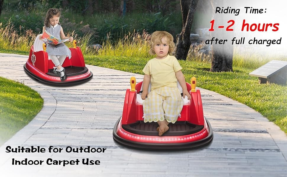 6V Electric Kids Ride-On Bumper Car with 360° Spin and Remote Control - Red Toddler Toy