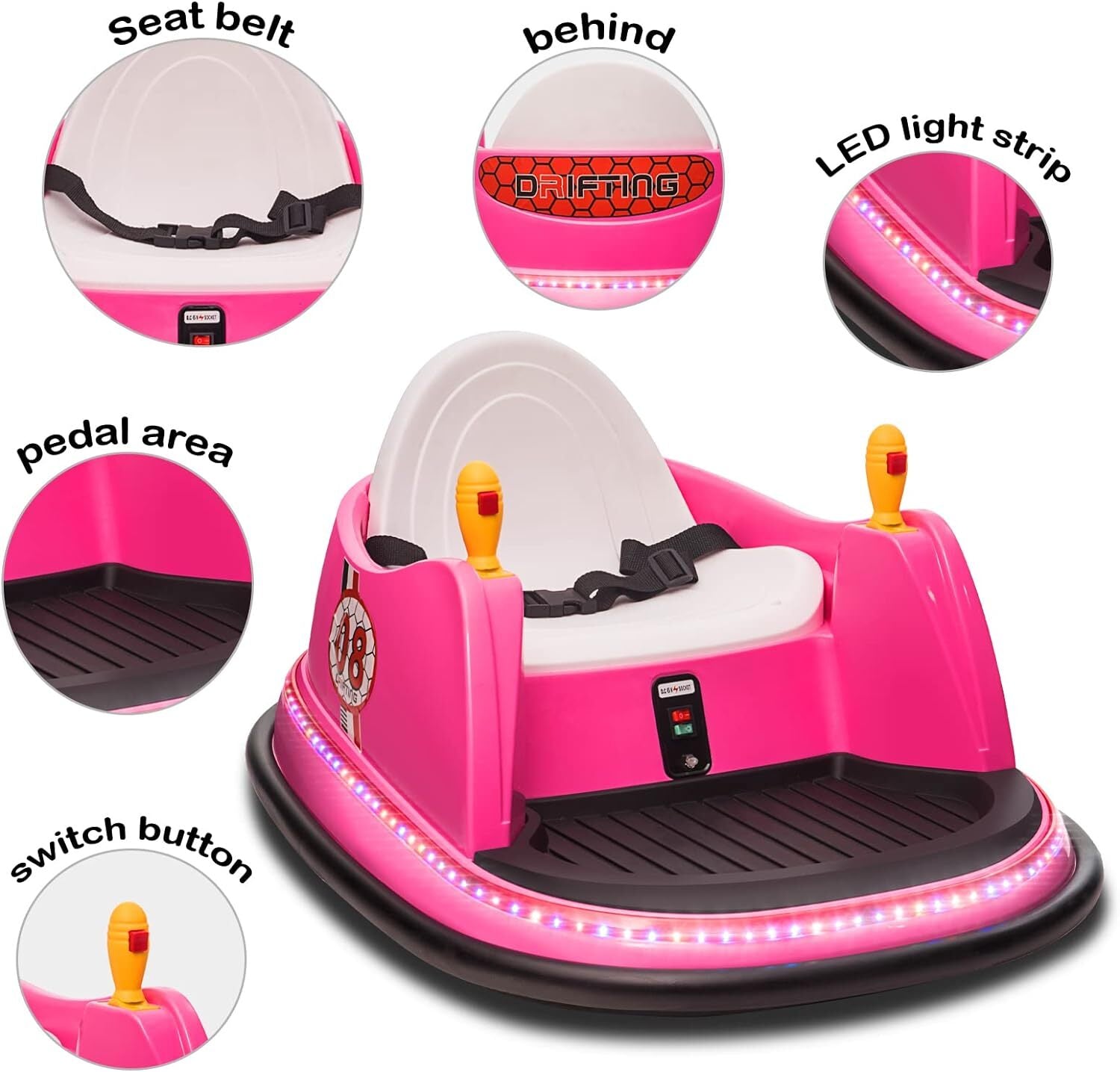 6V Electric Ride-On Bumper Car with Remote Control for Kids and Toddlers