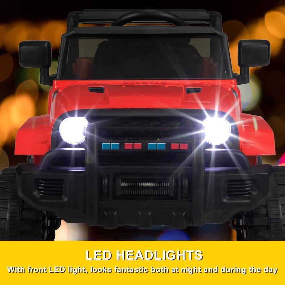 12V Kids Ride On Car Truck Toy with Remote Control, Lights, Music, and Safety Features