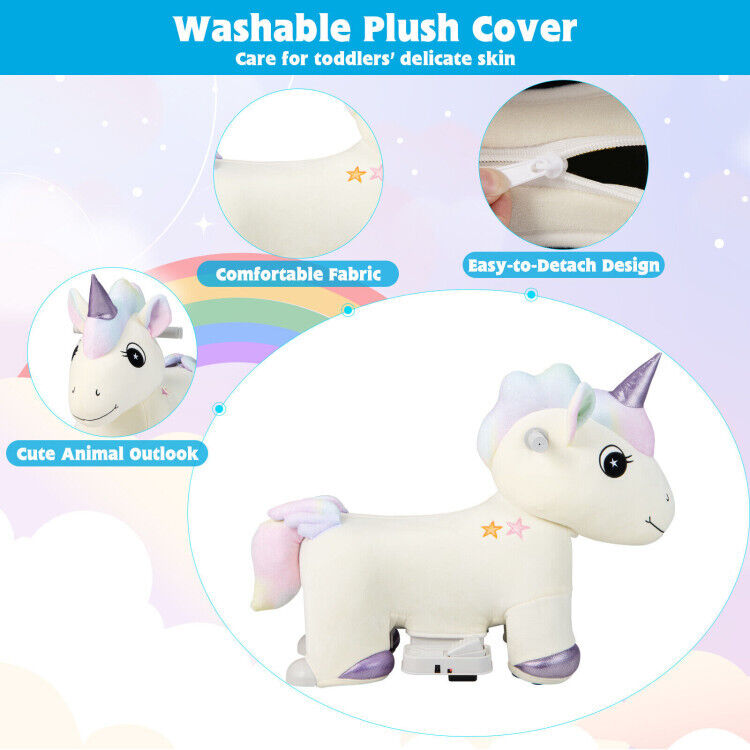 Magical 6V Electric Unicorn Car for 1-3 Year Old Girls with Music
