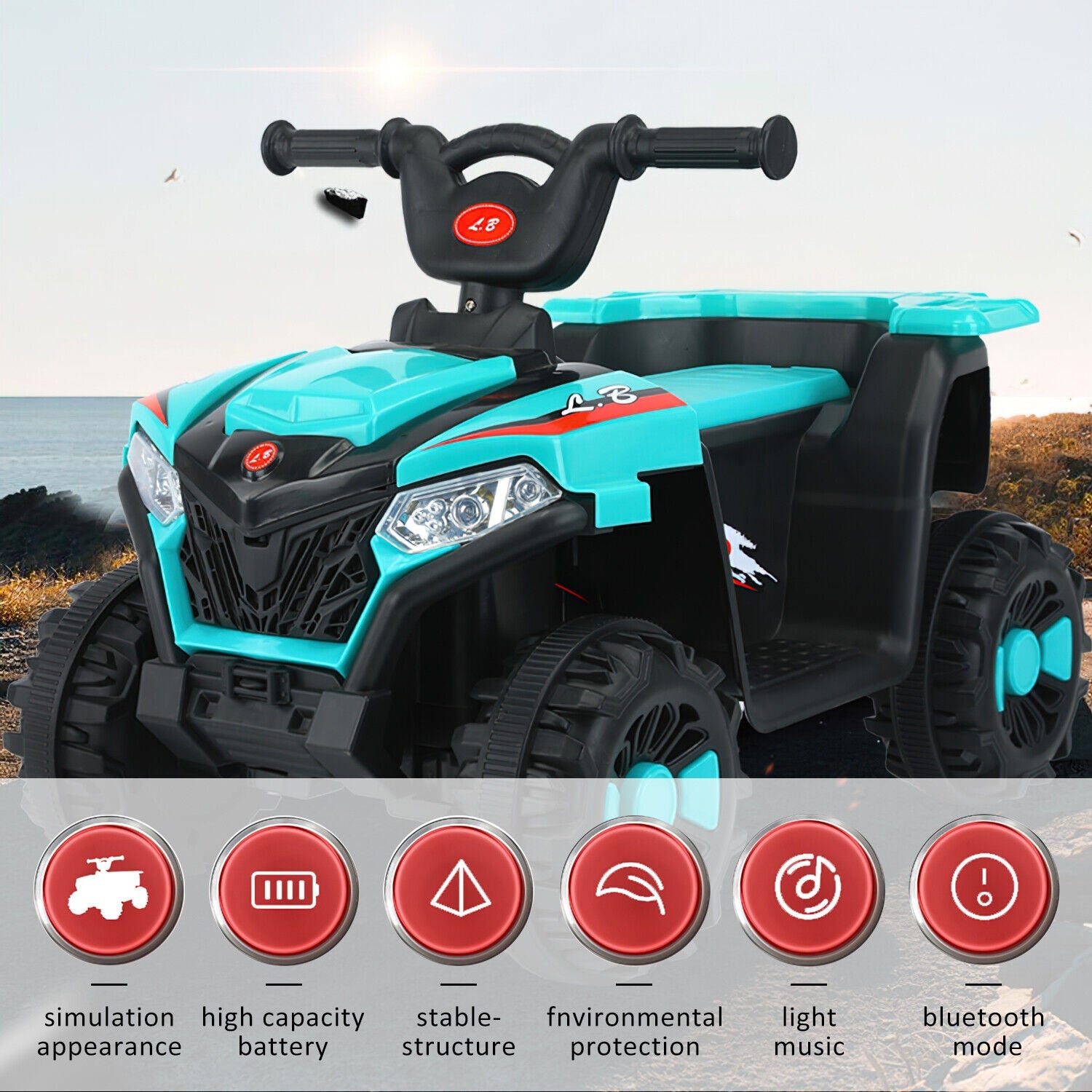 6V Electric ATV Quad Kids Ride-on Car Battery Powered 4-Wheel Motorcycle