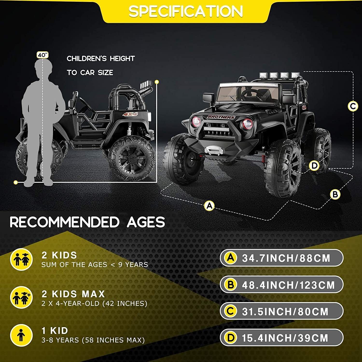 12V&24V Electric Ride-On Car for Kids: ATV Truck for Ages 3-8