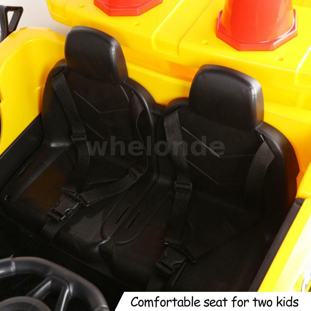 12V Battery-Operated Children's Dump Truck 2 Seater RC Electric Scoop