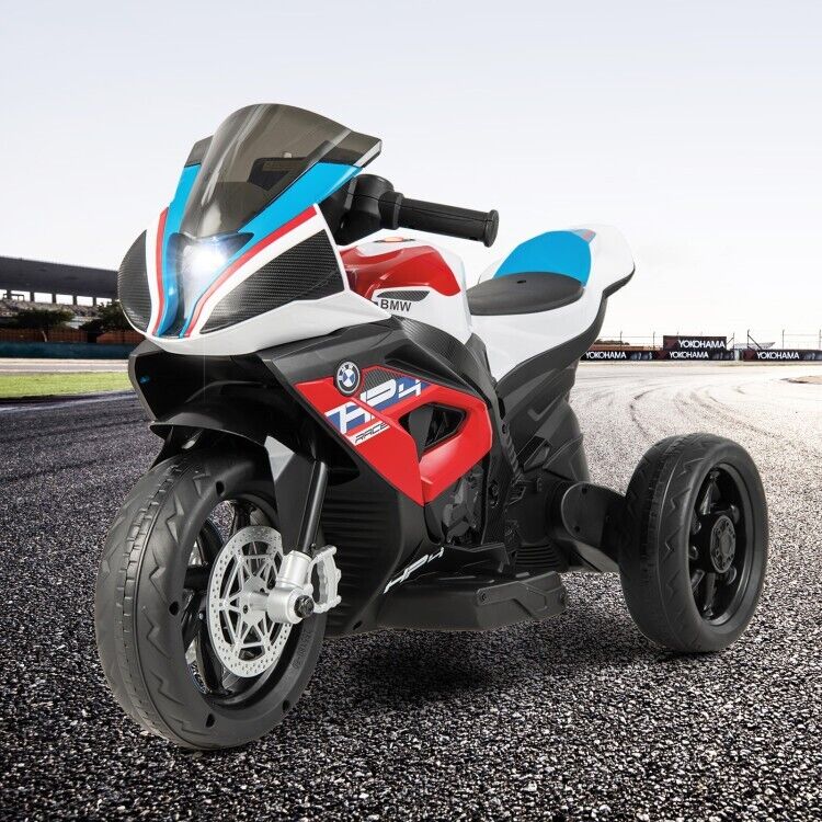 Electric Ride-On Motorcycle for Kids with Lights, Music, and 3 Wheels - Red