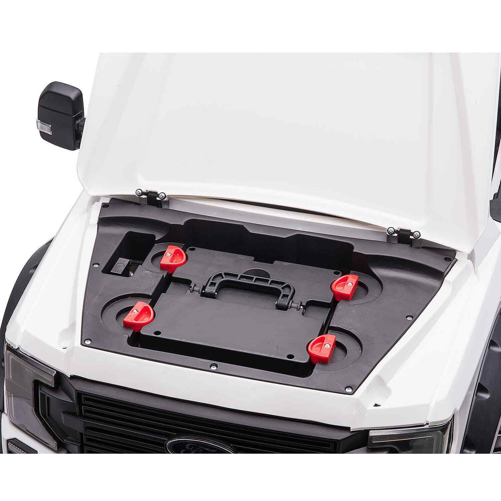 24V 2 Seater Ford F450 Exclusive Edition Children's Ride-On Truck, Illuminated with Remote Control - Crimson