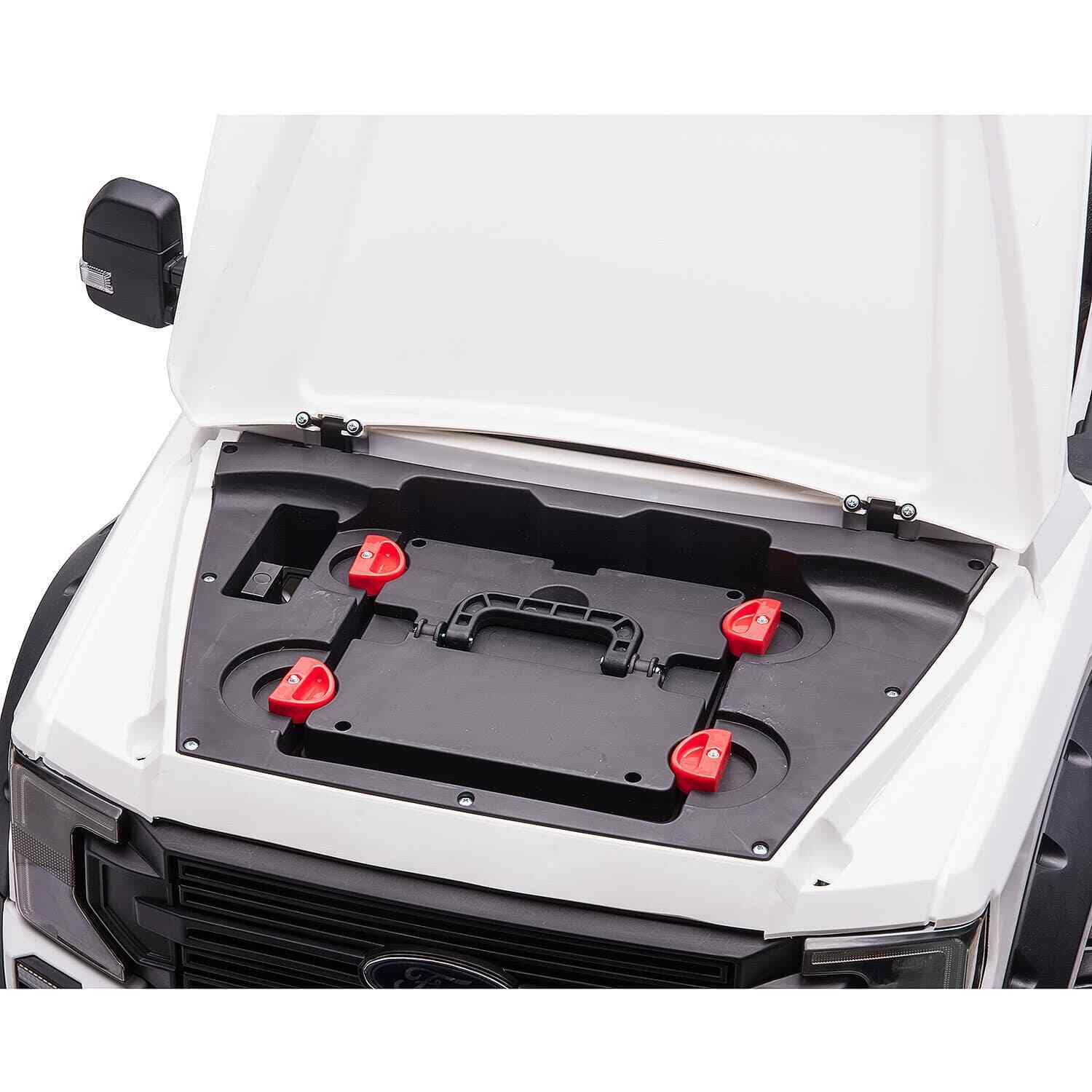 24V 2 Seater Ford F450 Exclusive Edition Children's Ride-On Truck, Illuminated with Remote Control - Crimson
