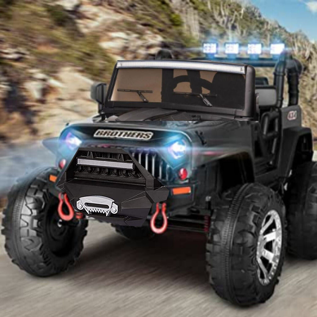 2-Seater 24V Electric Ride-On Truck with MP3 Player and LED Lights for Kids, Remote Control Included