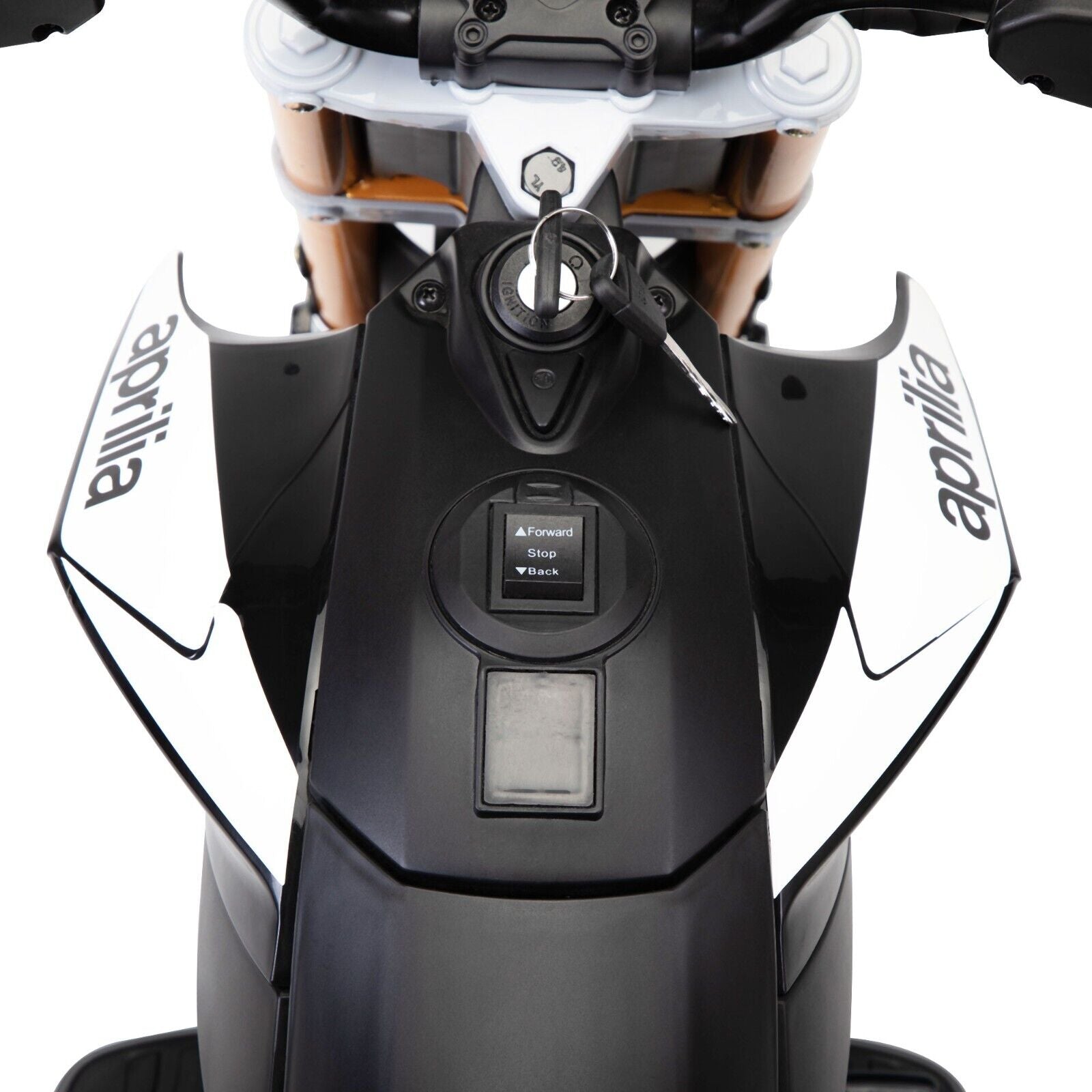 TOBBI 12V Aprilia Licensed Electric Ride-On Motorcycle for Kids with Training Wheels