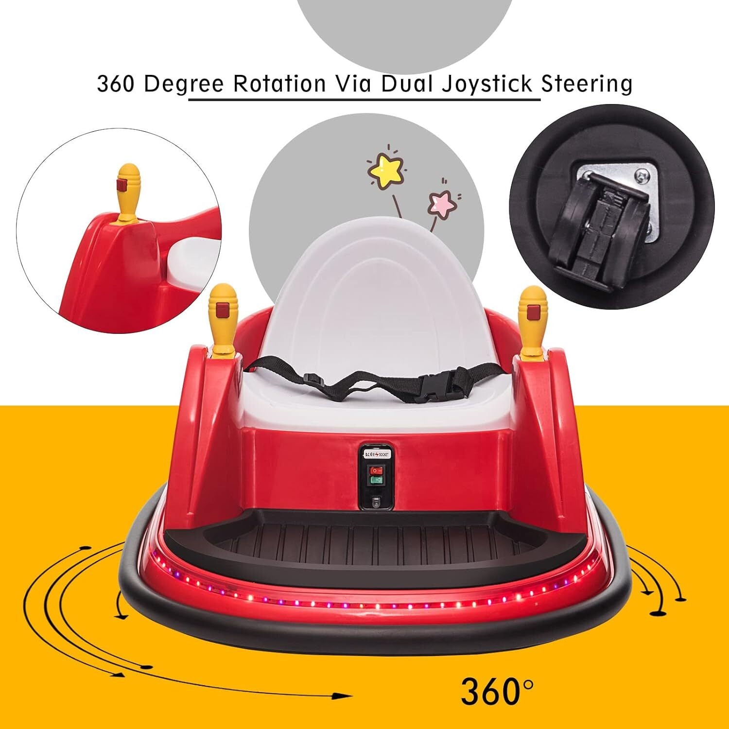 6V Electric Ride-On Bumper Car with Remote Control for Kids and Toddlers
