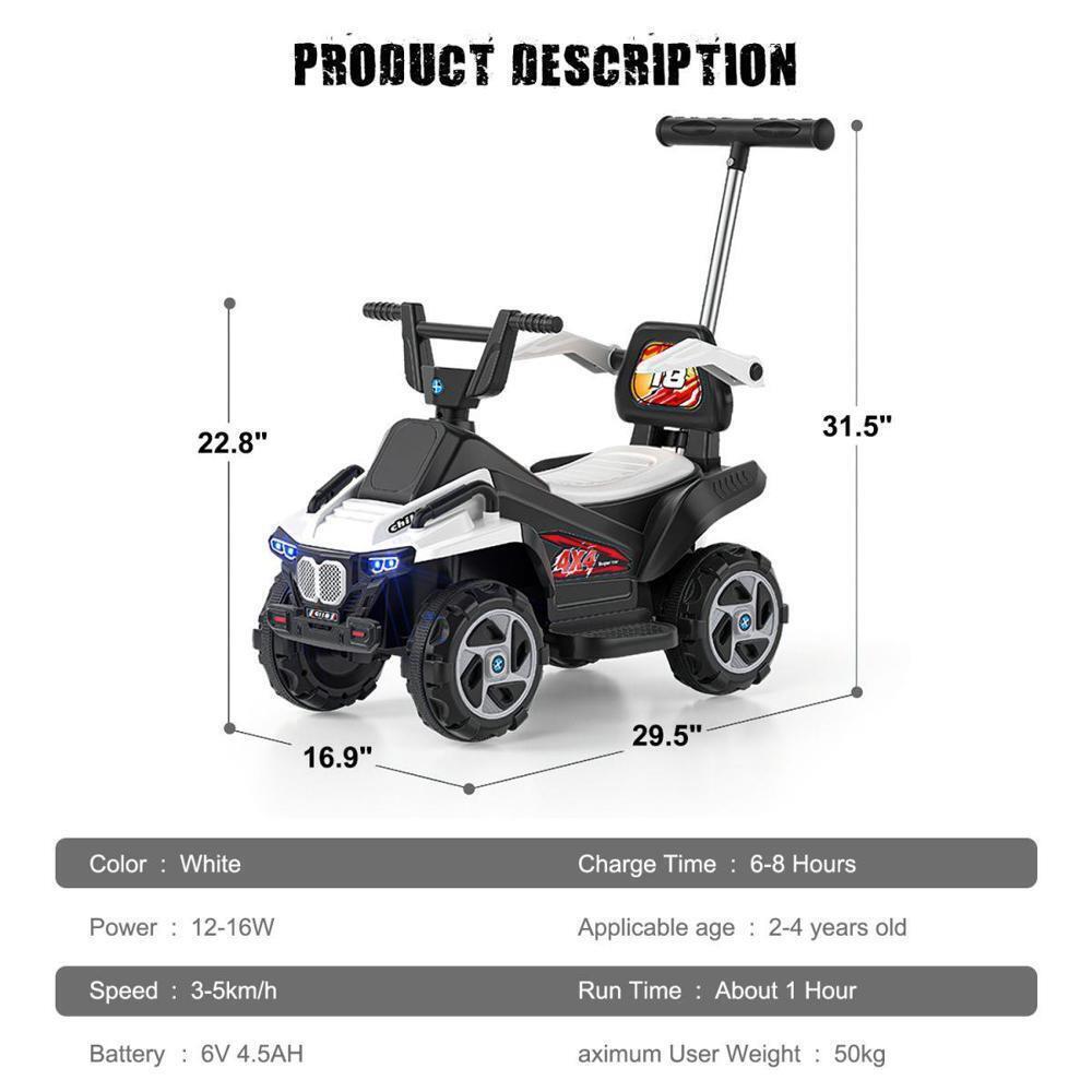 Premium 6V Electric ATV Quad Car Toy for Kids with LED Lights