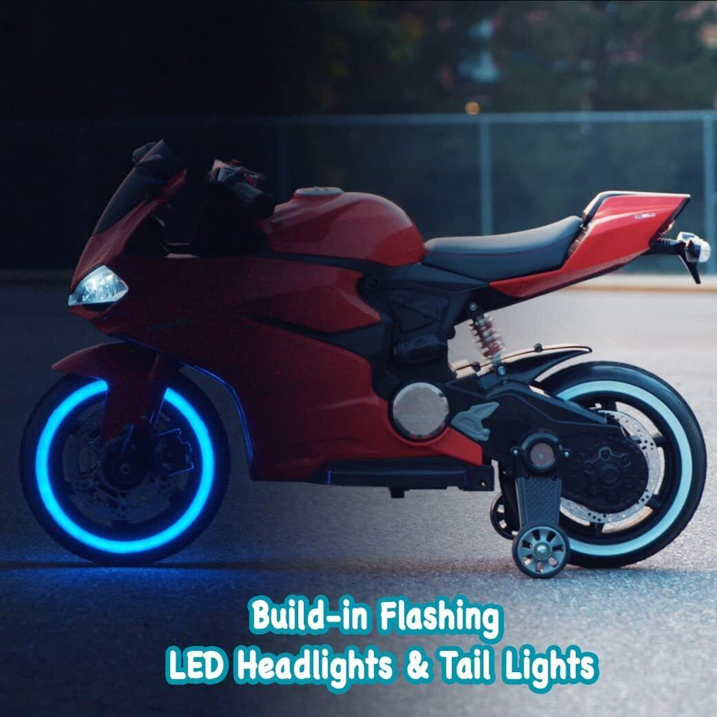 12V Kids Motorcycle Ride-On Toy with 4 MPH Speed and ASTM Approval