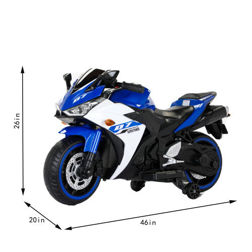 2024 Kids 12V Electric Ride-On Dirt Bike with Training Wheels for Children