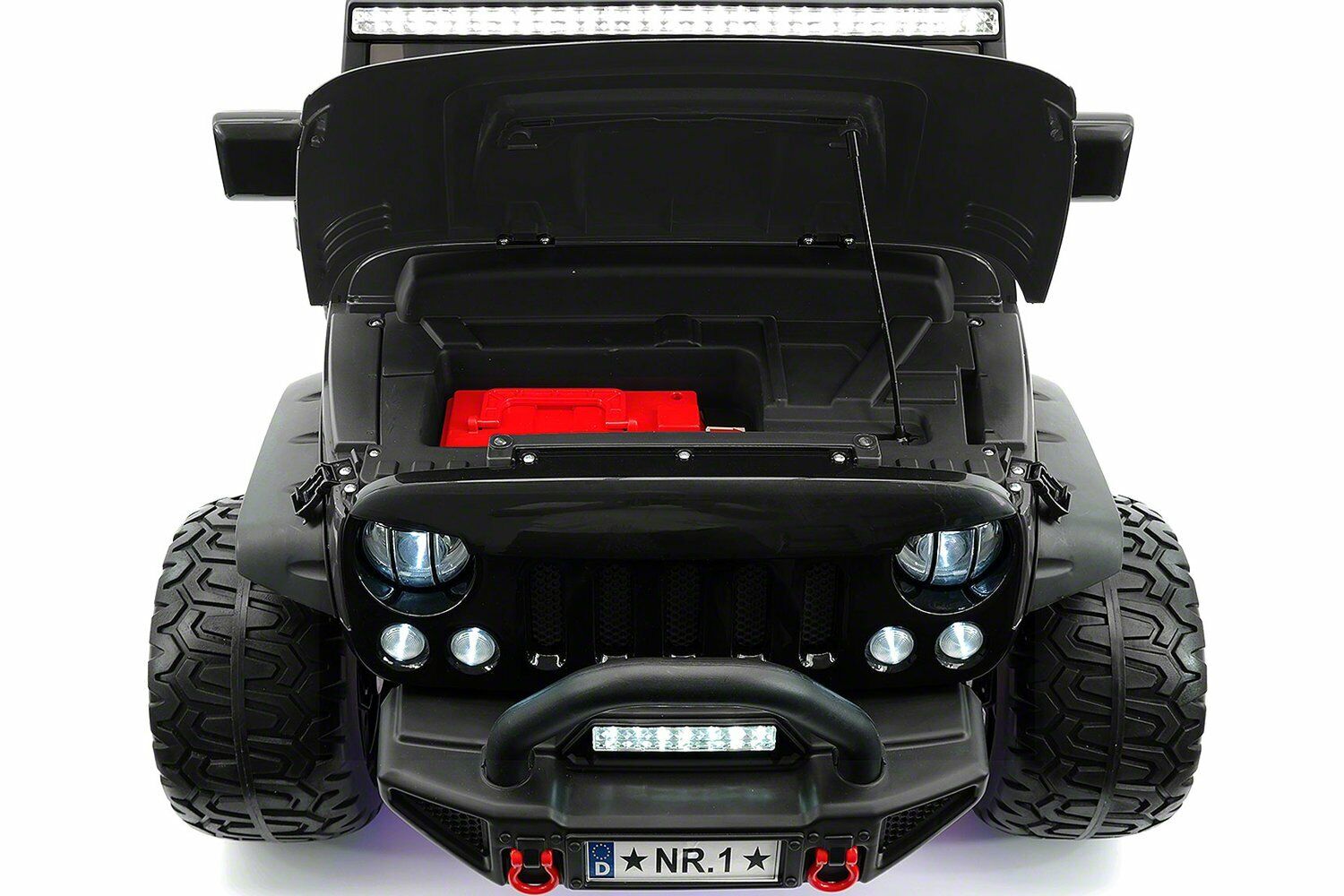 24V DUAL SEAT CHILDREN'S RIDE-ON VEHICLE JEEP CAR TOY WITH 2 HIGH-PERFORMANCE ENGINES, PNEUMATIC WHEELS, MUSIC PLAYER + REMOTE CONTROL