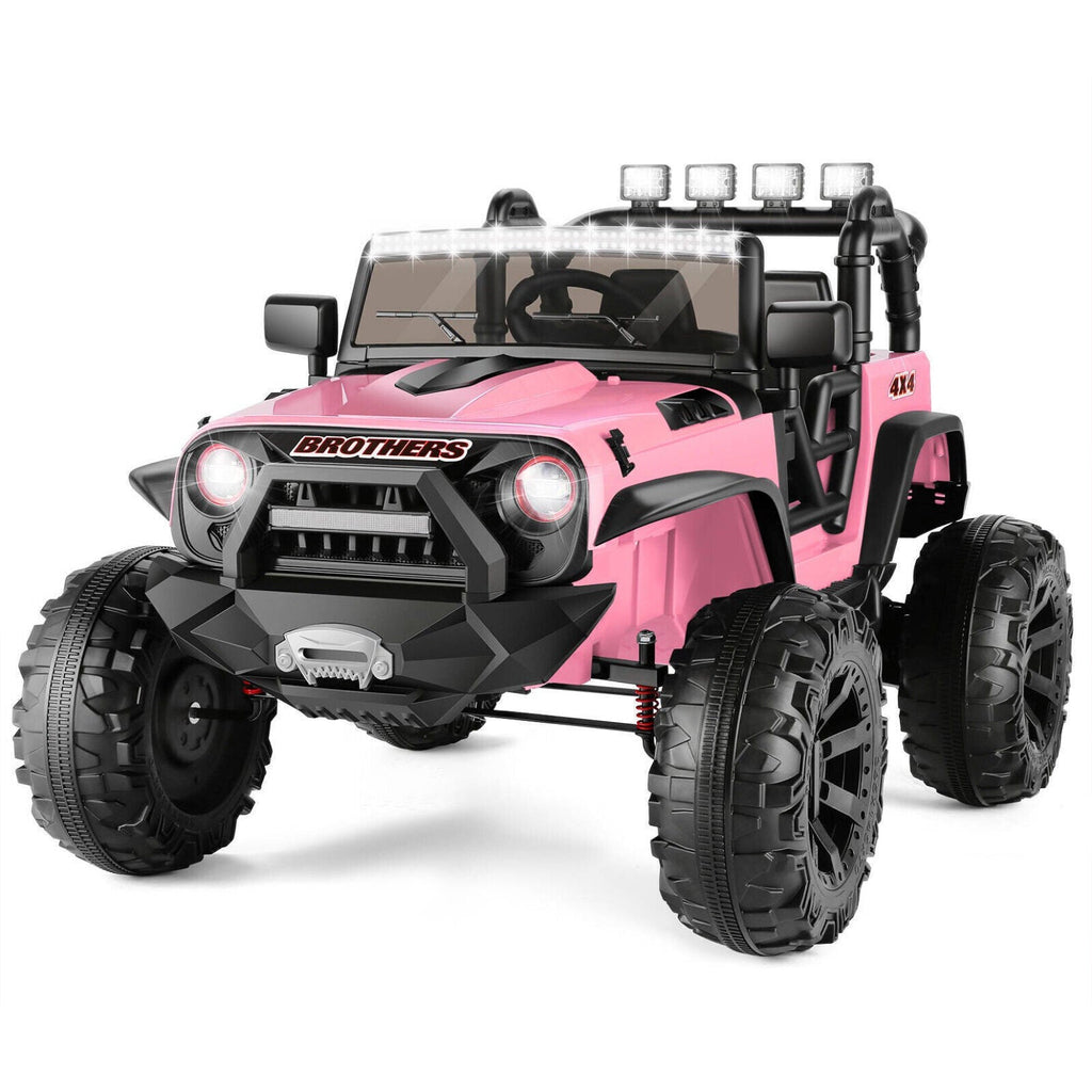 Electric 2-Seater Kids Jeep with 400W Motor, LED Lights, and 24V Battery