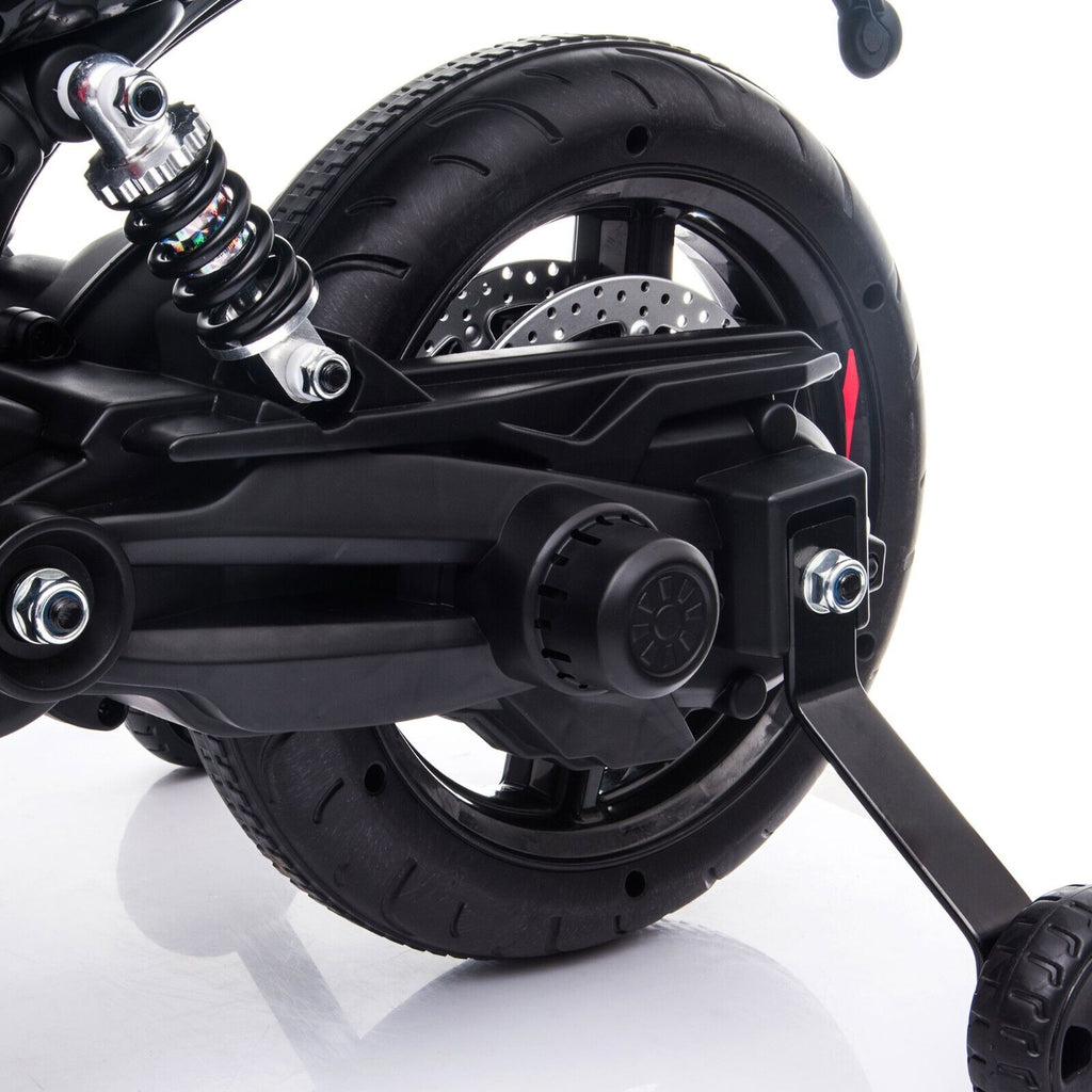 TOBBI 12V Aprilia Licensed Electric Ride-On Motorcycle for Kids with Training Wheels