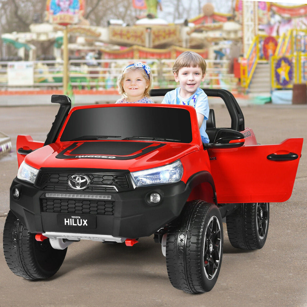 2x12V Authorized Toyota Hilux Ride-On Truck Vehicle 2-Seat 4x4 w/ Remote Control Crimson