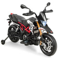 12V Kids Ride-On Aprilia Motorcycle with Training Wheels - Black