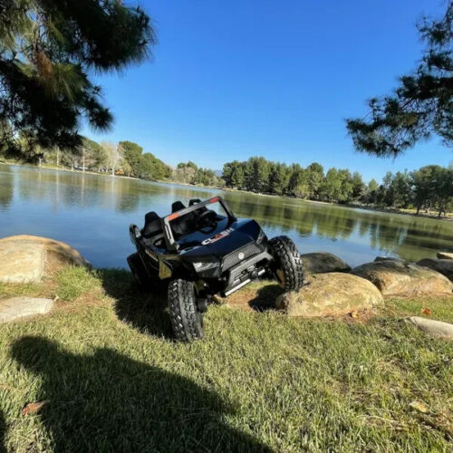 24V Clash Touchscreen TV Ride-On Mega Buggy Razor UTV Rubber Adjustable Side-by-Side