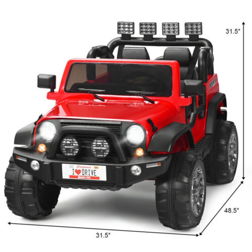 2-Seater Remote Control Ride-On Truck with Storage Room - 12V