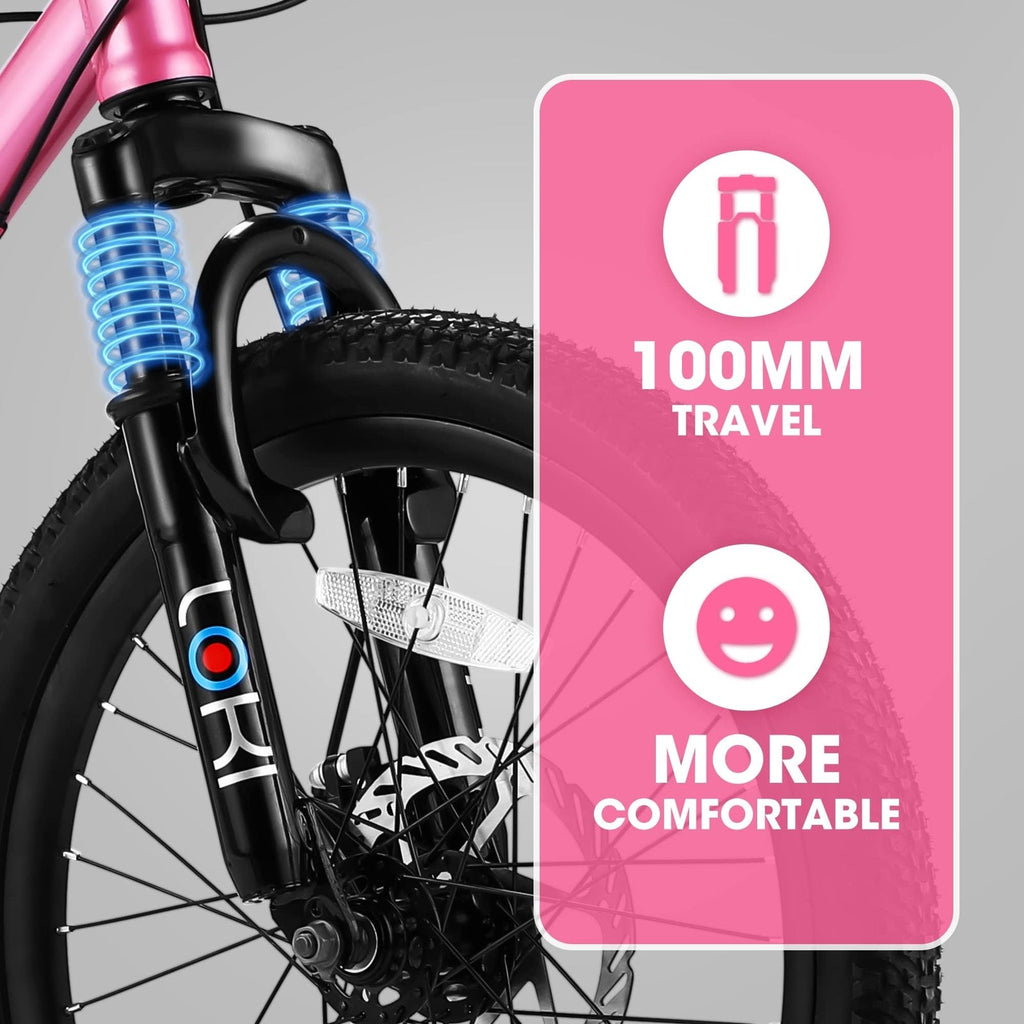 20-Inch 7-Speed Mountain Bike for Kids Ages 8-12 Boys and Girls