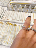 CZ Safety Pin Pinky Ring
