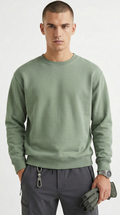 Men Essential Cotton-Blend Crewneck Sweatshirt -Sage