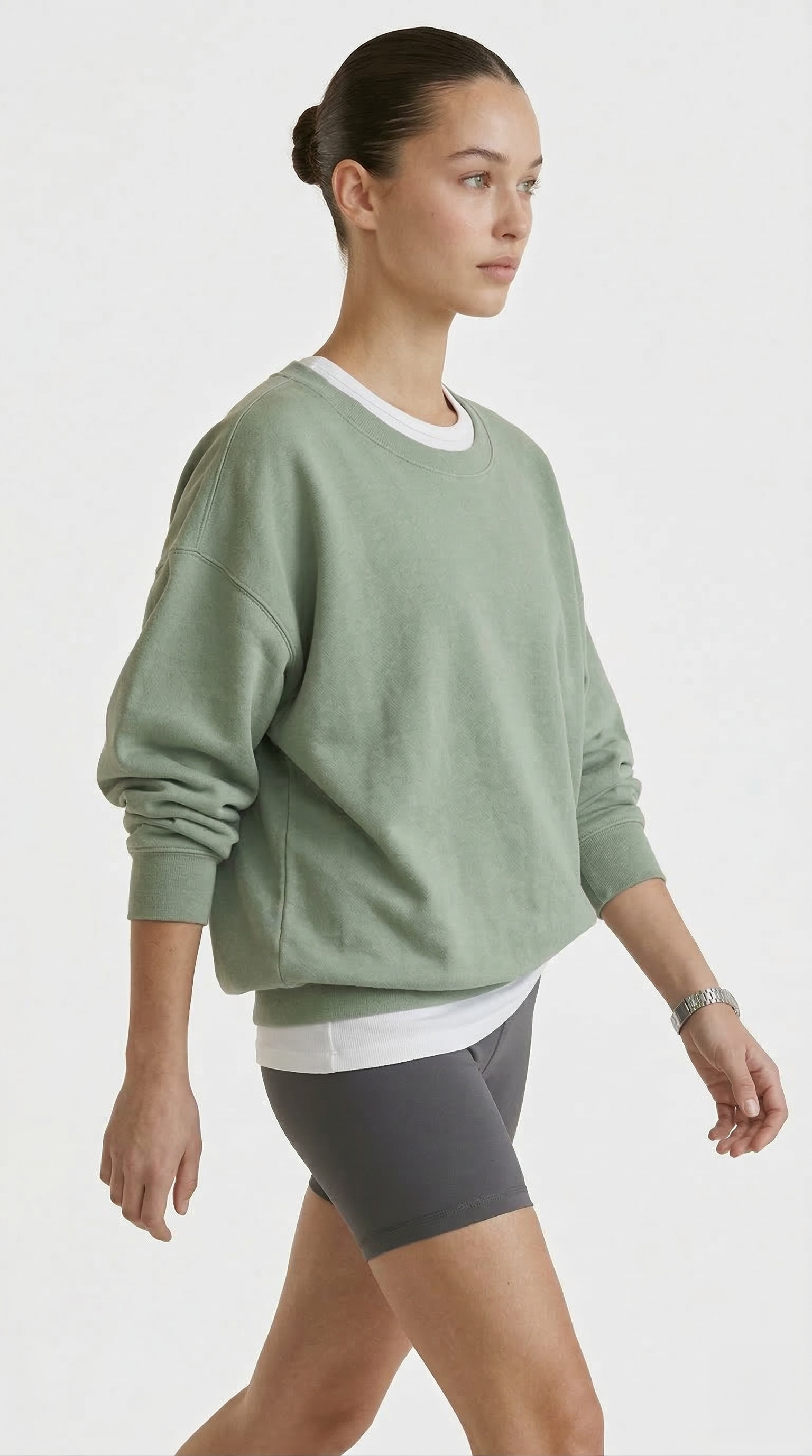 Sage Green Oversized Crewneck Sweatshirt