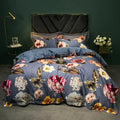 Sage green & cream bird floral 1400tc egyptian cotton bedding set bedroom