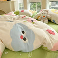 Sage green grid print cotton bedding set for bedroom