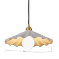 Scalloped white ceramic led pendant light for dining room
