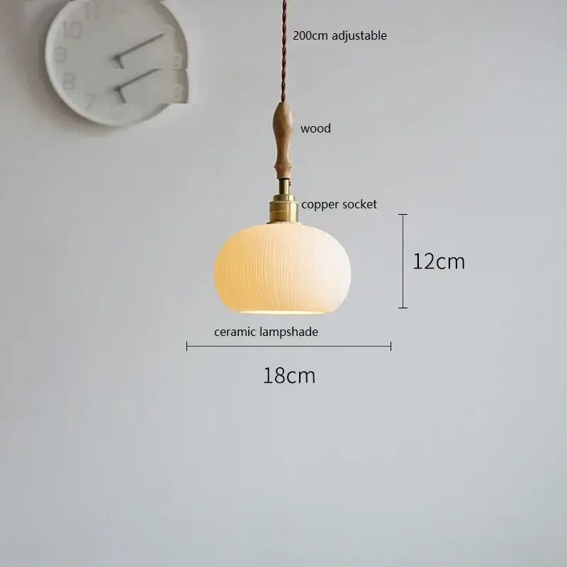 Scalloped white ceramic led pendant light for dining room
